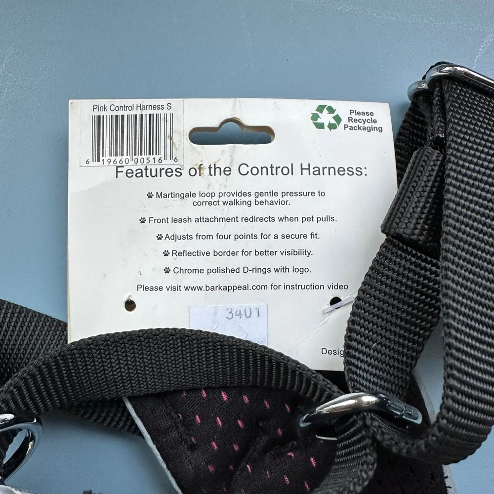 Black and Pink Adjustable Harness for Small Pets